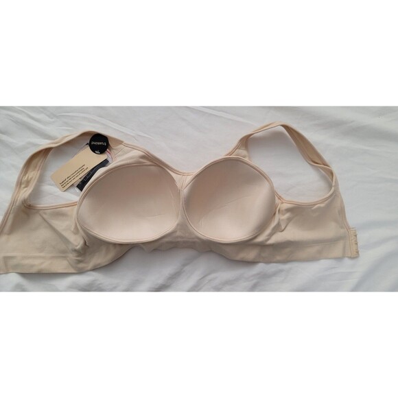 Truekind Womens Sz L Daily Comfort Wireless Shaper Bra w/ Extender Nude 10022 - Picture 6 of 13